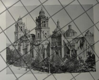 GRABADO ANTIGUO LA CATEDRAL DE LA CDMX 1897 /288