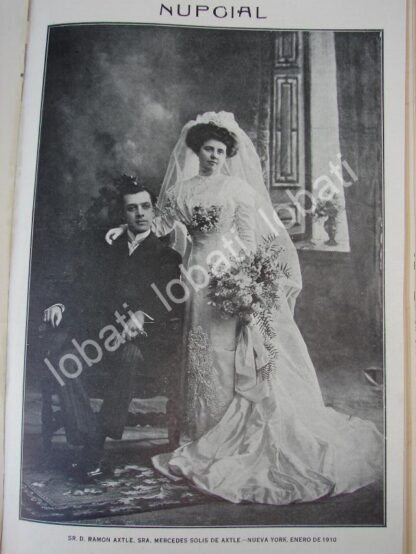 CARTEL ANTIGUO ORIGINAL DE BODA. AXTLE SOLIS 1910 ( RAMON AXTLE ) /ASM