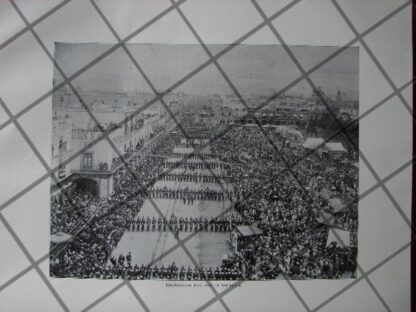 GRABADO ANTIGUO ORIGINAL 1897 DESFILE MILITAR /290