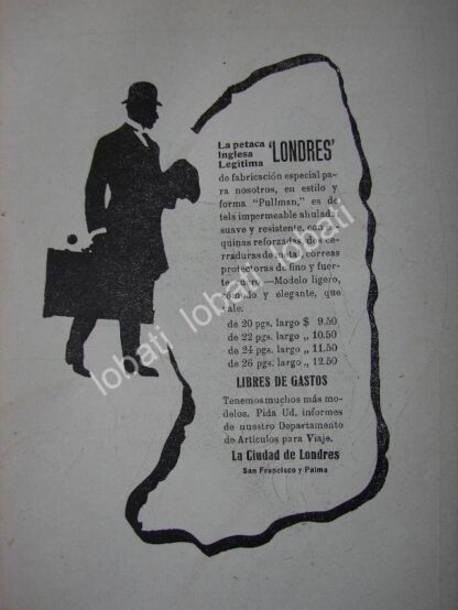 CARTEL ANTIGUO ORIGINAL DE TIENDAS LA CIUDAD DE LONDRES 1914 /761