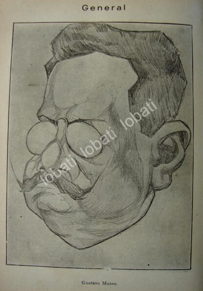 CARICATURA ANTIGUA. 1914 GENERAL. GUSTAVO MAASS. MLT