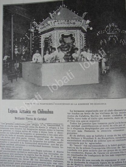 CARTEL ANTIGUO ORIGINAL DE LA CERVECERIA CUAUHTEMOC EN KERMESSE 1909 - Imagen 2