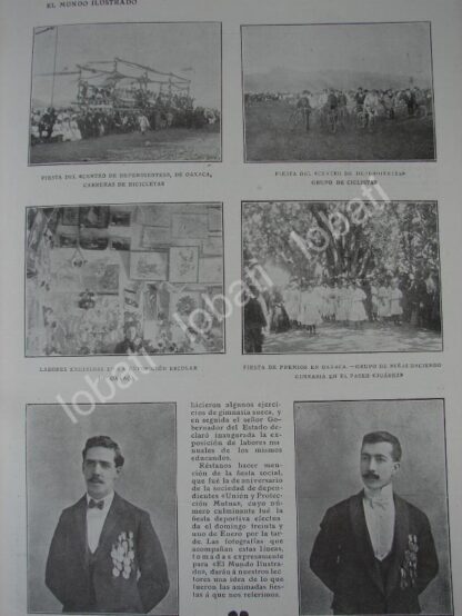 CARTEL ANTIGUO ORIGINAL DE GRANDES FIESTAS EN OAXACA 1909 - Imagen 3