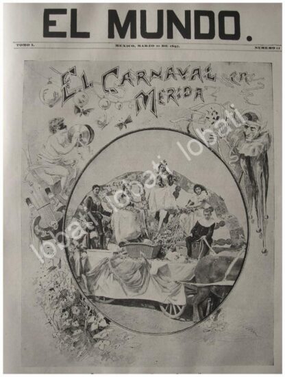 PORTADA ANTIGUA ORIGINAL  1897 CARNAVAL DE MERIDA YUC, FAMILIA NAVARRETE