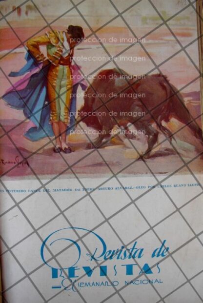 PORTADA ANTIGUA DE CARLOS RUANO LLOPIS 1937 TOROS