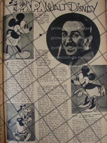 AFICHE ANTIGUO WALT DISNEY Y SUS DIBUJOS 1937