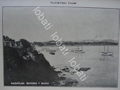 GRABADO ANTIGUO 1910 PUERTO DE MAZATLAN / LDM