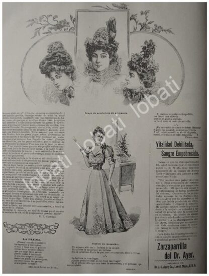 CARTEL ANTIGUO ORIGINAL DE NOTICIAS DE LAS MODAS Y TENDENCIAS DE 1897