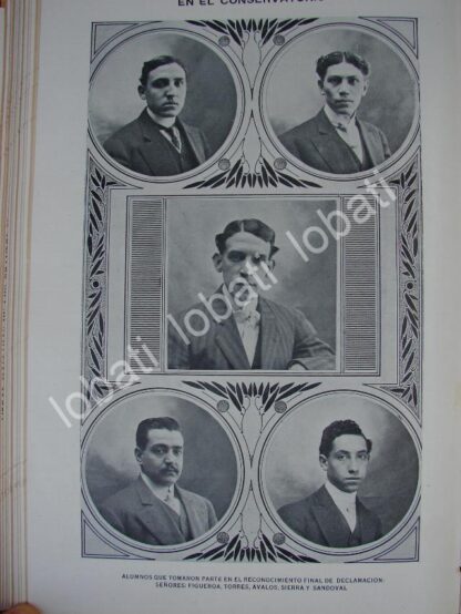 CARTEL ANTIGUO ORIGINAL DE ALUMNOS DEL CONSERVATORIO NACIONAL 1910 / MUSICOS