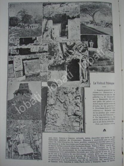 CARTEL ANTIGUO ORIGINAL DE LAS RUINAS DE PALENQUE 1909