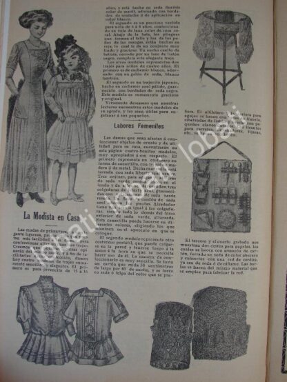 GACETA, REVISTA ANTIGUA " PAGINAS FEMENINAS" 1910 /72