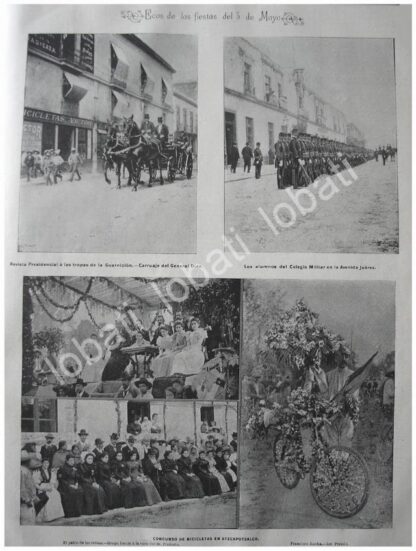 CARTEL ANTIGUO ORIGINAL DE FIESTAS, DESFILE Y CONCURSO DE BICICLETAS DEL 5 DE MAYO 1897