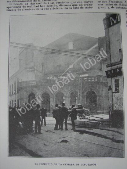 CARTEL ANTIGUO ORIGINAL DE EL INCENDIO EN LA CAMARA DE DIPUTADOS DE 1909 / PLT - Imagen 3