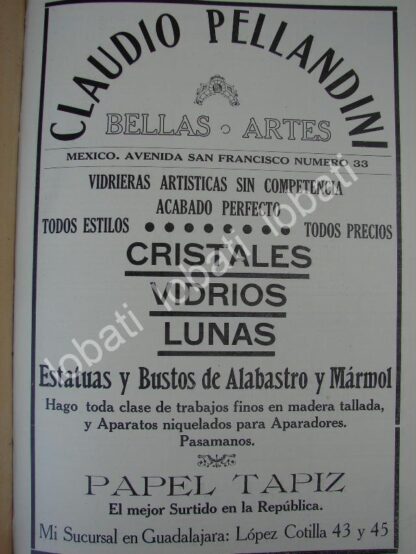 CARTEL ANTIGUO ORIGINAL DE TIENDA DE DECORACION CLAUDIO PELLANDINI 1910 /710