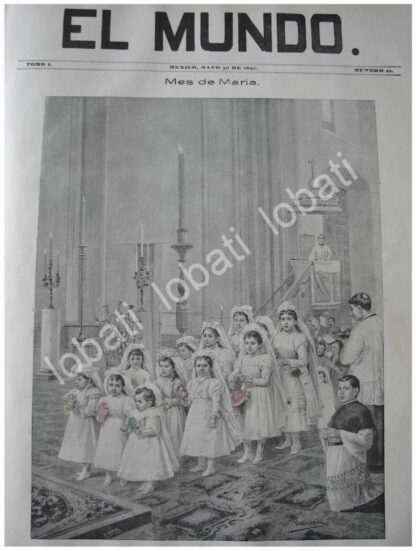 PORTADA ANTIGUA ORIGINAL  1897 NIÑAS EN PRIMERA COMUNION DE JOSE MARIA VILLASANA / RLG ARTE SACRO