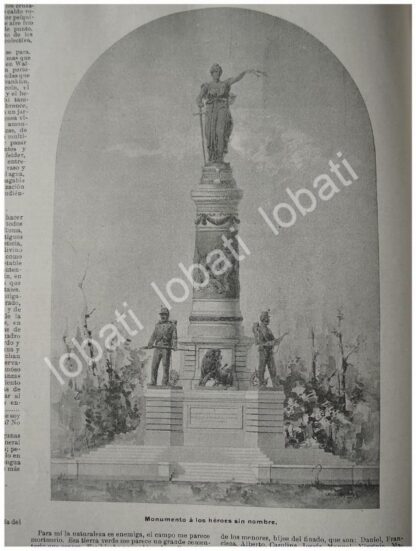 CARTEL ANTIGUO ORIGINAL DE PROPUESTA DEL MONUMENTO A LOS HEROES SIN NOMBRE 1897 (BUCARELI) - Imagen 2