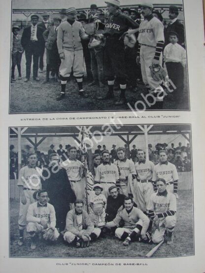 CARTEL ANTIGUO ORIGINAL DE EQUIPO DE BEISBOL CLUB JUNIOR 1910 / ASM DPT