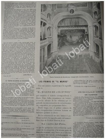 CARTEL ANTIGUO ORIGINAL DE INAUGURAN EL TEATRO CALDERON EN ZACATECAS 1897