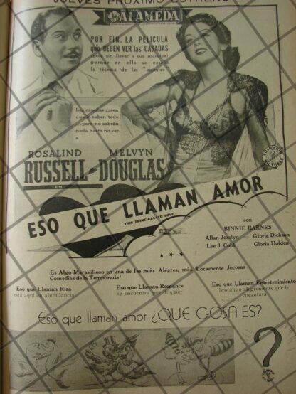 CARTEL ANTIGUO ORIGINAL PELICULA. LO QUE LLAMAN AMOR / 145