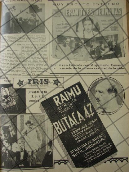 CARTEL ANTIGUO ORIGINAL PELICULA. BUTACA 47. Y OTROS 1941