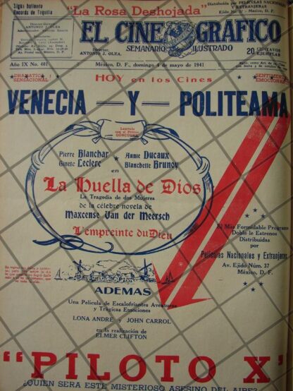 CARTEL ANTIGUO ORIGINAL PELICULA. LA HUELLA DE DIOS 1941 /163