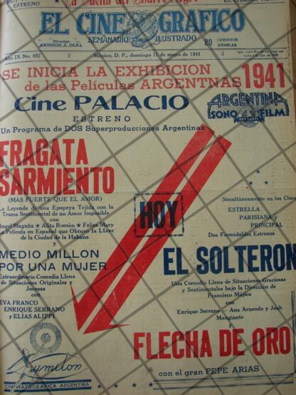 CARTEL ANTIGUO ORIGINAL CINE PALACIO CHINO 1941 CON ERROR