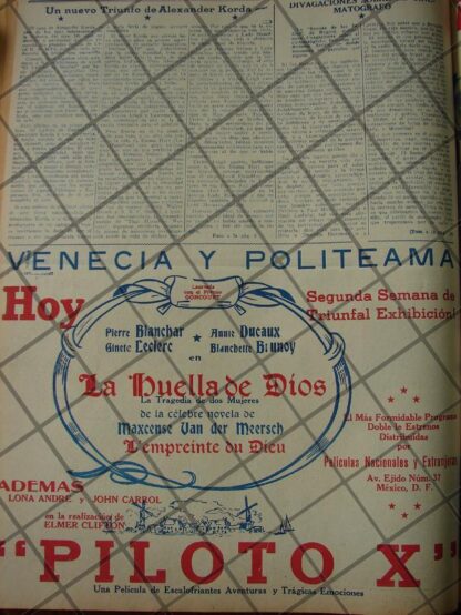 CARTEL ANTIGUO. PELICULA LA HUELLA DE DIOS 1941 Y MAS