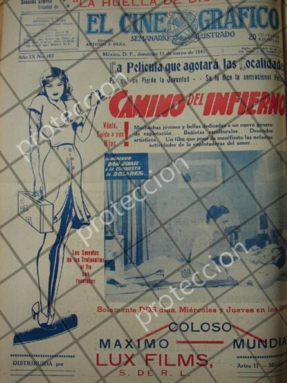 CARTEL ANTIGUO ORIGINAL PELICULA. CAMINO DEL INFIERNO 1941 /158