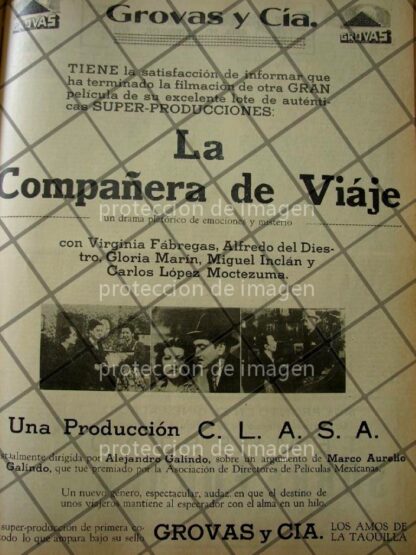 CARTEL ANTIGUO PELICULA LA COMPAÑERA DE VIAJE (EL RAPIDO DE LAS 9:15)