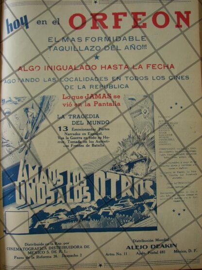 CARTEL ANTIGUO PELICULA DE SEGUNDA GUERRA MUNDIAL 1941