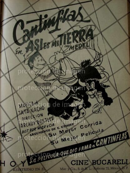 CARTEL ANTIGUO PELICULA. ASI ES MI TIERRA, CANTINFLAS. 1941 /202