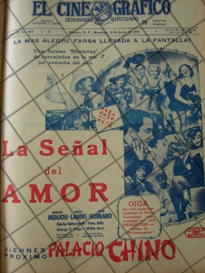 CARTEL ANTIGUO PELICULA. LA SEÑAL DEL AMOR. (ROAD SHOW) 1941