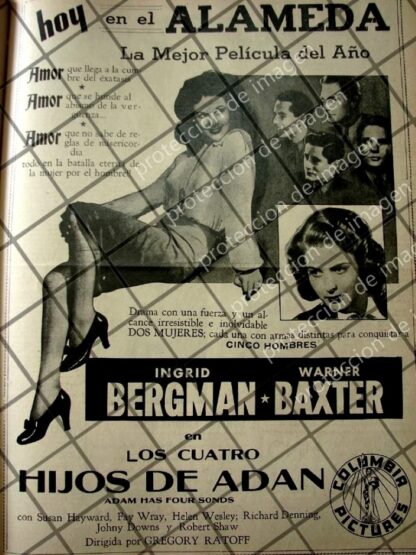 CARTEL ANTIGUO PELICULA. LOS 4 HIJOS DE ADAN 1941