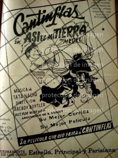 CARTEL ANTIGUO PELICULA. ASI ES MI TIERRA, CANTINFLAS. 1941 /208