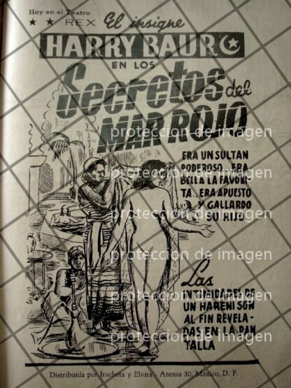 CARTEL ANTIGUO PELICULA. SECRETOS DEL MAR ROJO 1941