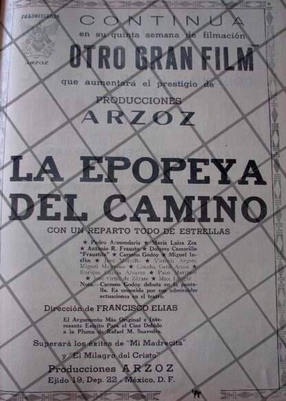 CARTEL ANTIGUO. FILMAN PELICULA LA EPOPEYA DEL CAMINO 1941 /4