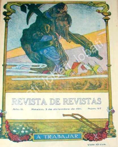 PORTADA ANTIGUA ORIGINAL  1911 TEMA REVOLUCIONARIO