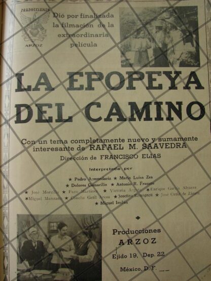 CARTEL ANTIGUO. FINALIZAN PELICULA LA EPOPEYA DEL CAMINO 1941