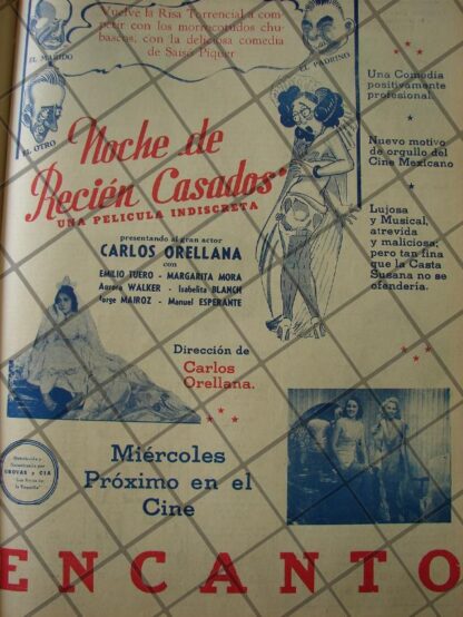 CARTEL ANTIGUO PELICULA. NOCHE DE RECIEN CASADOS. 1941 /8