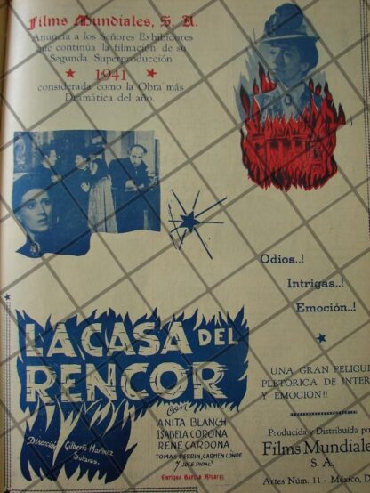 AFICHE ANTIGUO FILMAN PELICULA LA CASA DEL RENCIOR 1941