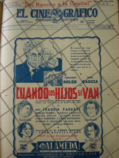 CARTEL ANTIGUO ESTRENO PELICULA CUANDO LOS HIJOS SE VAN /2