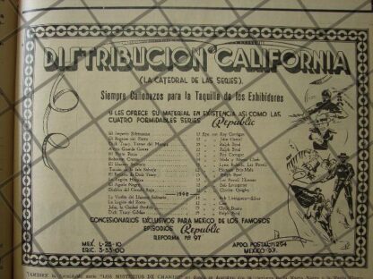 CARTEL ANTIGUO ESTRENO DISTRIBUCION CALIFORNIA S.A 1941