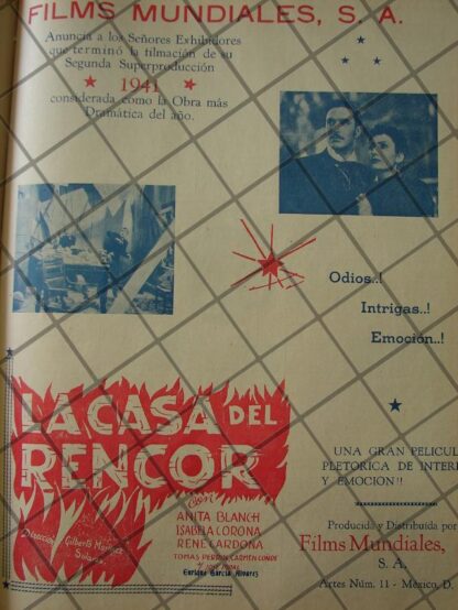 CARTEL RETRO FINALIZAN PELICULA LA CASA DEL RENCOR 1941