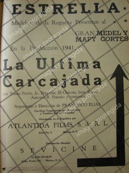 RARISIMO CARTEL ANTIGUO PELICULA LA ULTIMA CARCAJADA 1941