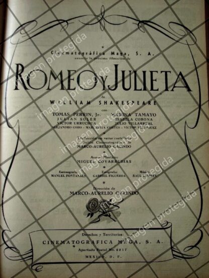 CARTEL ANTIGUO PELICULA ROMEO Y JULIETA 1941 JAMAS FILMADA