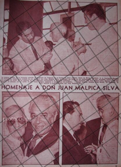 AFICHE ANTIGUO HOMENAJE A JUAN MALPICA SILVA 1956