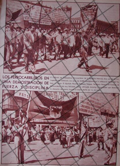 AFICHE ANTIGUO DESFILA SINDICATO FERROCARRILERO 1956