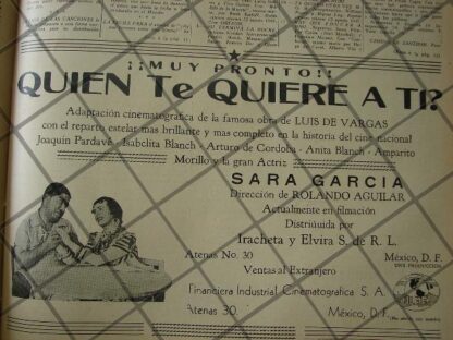 CARTEL ANTIGUO INICIAN PELICULA. QUIEN TE QUIERE A TI 1941