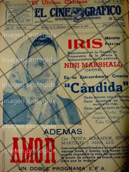 CARTEL ANTIGUO PELICULA. CANDIDA 1941 NINI MARSHALL