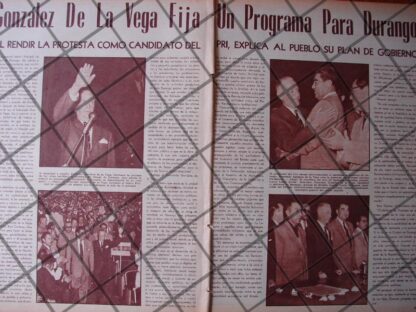 AFICHE ANTIGUO FRANCISCO GONZALEZ DE LA VEGA RINDE PROTESTA 1956